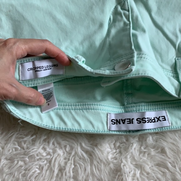Express mint green cropped leggings jeggings 2 - Picture 4 of 11